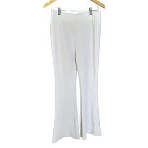 Gilli Womens Beige High Rise Flare Knit Lounge Pants Size Large